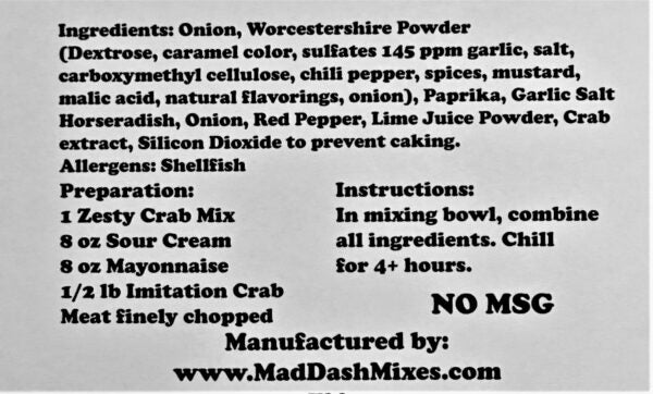 Zesty Crab Dip Mix