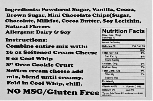 Chocolate Chip "No Bake" Cheesecake